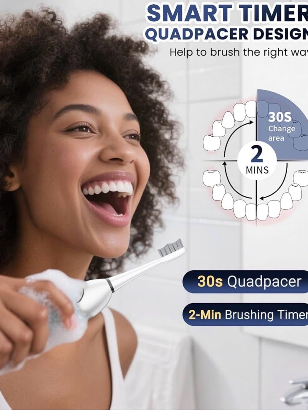 Electric Sonic Toothbrush in White